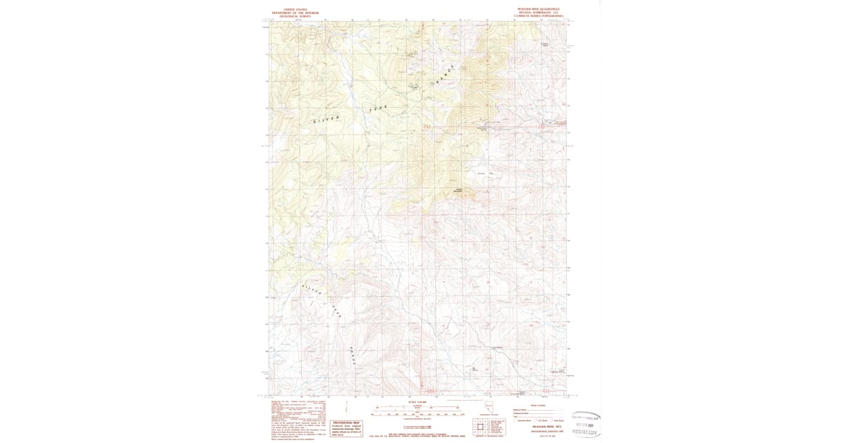 1987 Map of Mohawk Mine, Esmeralda County, NV — High-Res | Pastmaps