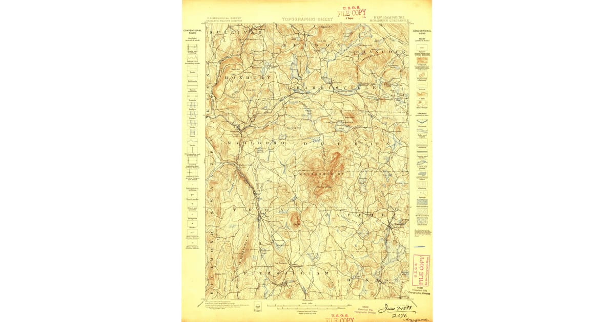 1800s 19th Century Maps of Gilsum - Monadnock Cheshire County Nh Usgs Topo 1898 Og 1200x630 