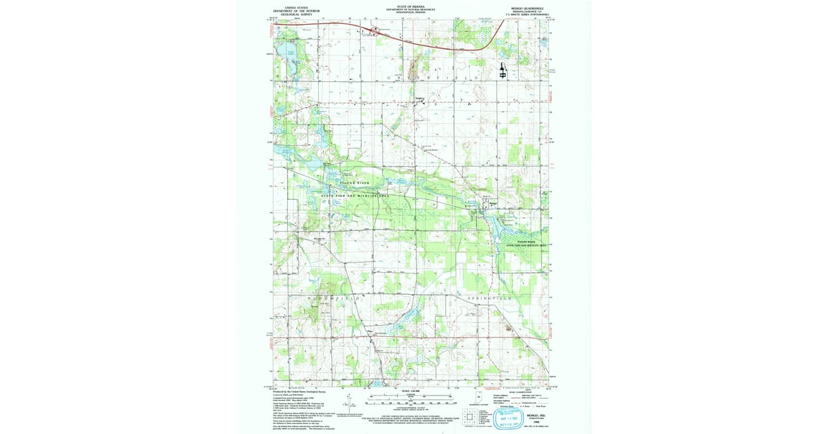 1992 Map of Mongo, LaGrange County, IN — High-Res | Pastmaps