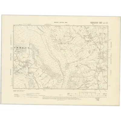 1899 Map of Monmouthshire I.SE, 1902 Print