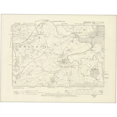 1899 Map of Monmouthshire II.SE & IV.NE, 1902 Print
