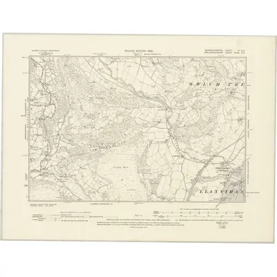 1899 Map of Monmouthshire III.SE, 1902 Print