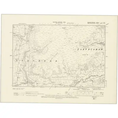 1899 Map of Monmouthshire III.SW, 1902 Print