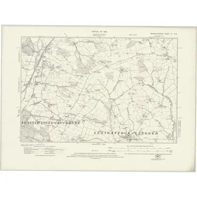 1917 Map of Monmouthshire IV.SW, 1922 Print
