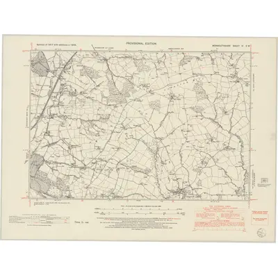 1945 Map of Monmouthshire IV.SW, 1953 Print