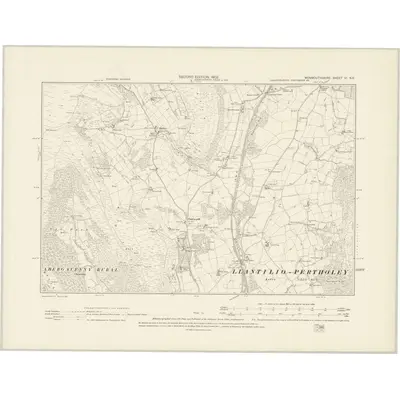 1899 Map of Monmouthshire VI.NE, 1902 Print