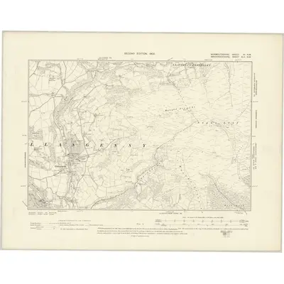 1899 Map of Monmouthshire VI.NW, 1902 Print