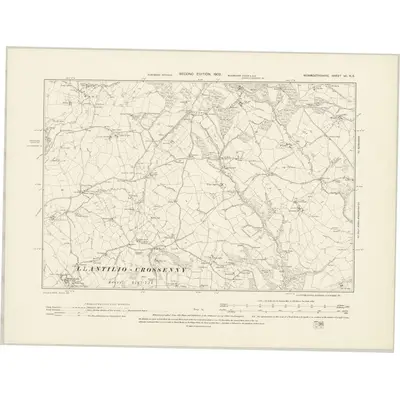 1900 Map of Monmouthshire VII.NE, 1902 Print