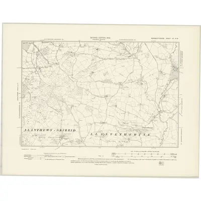 1899 Map of Monmouthshire VII.NW, 1902 Print