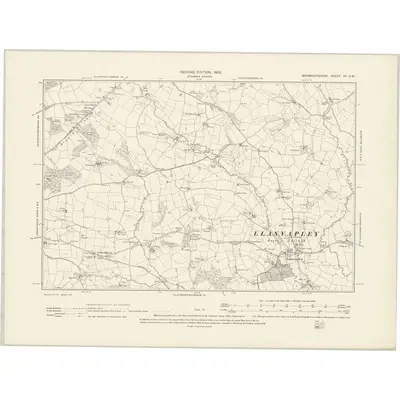 1899 Map of Monmouthshire VII.SW, 1902 Print