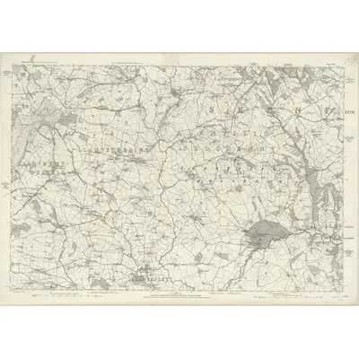 1882 Map of Monmouthshire VII, 1886 Print