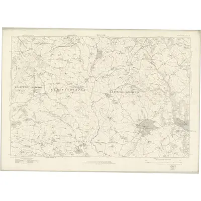 1916 Map of Monmouthshire VII, 1922 Print