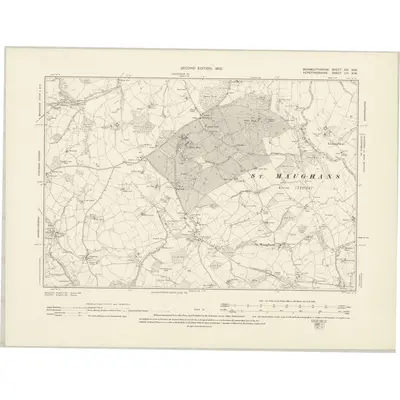 1900 Map of Monmouthshire VIII.NW, 1902 Print