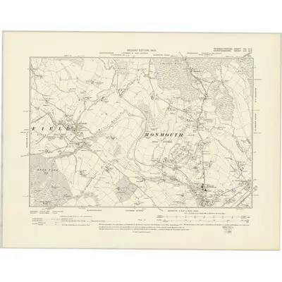 1899 Map of Monmouthshire VIII.SE, 1902 Print