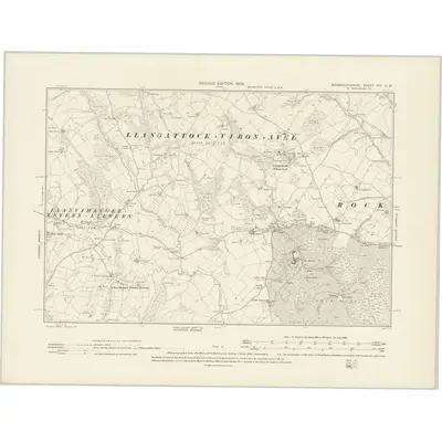 1900 Map of Monmouthshire VIII.SW, 1902 Print
