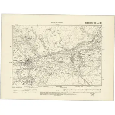 1899 Map of Monmouthshire XI.NE, 1902 Print