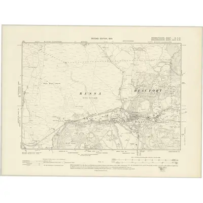 1899 Map of Monmouthshire XI.NW, 1902 Print