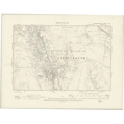 1899 Map of Monmouthshire XI.SE, 1902 Print