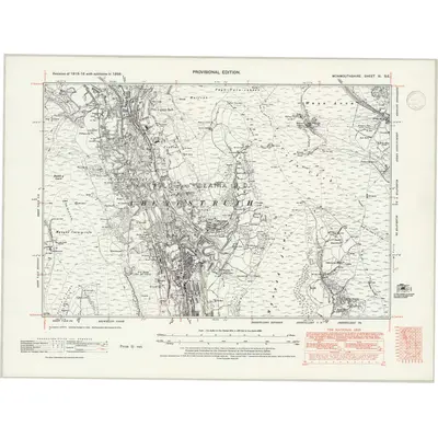 1938 Map of Monmouthshire XI.SE, 1947 Print
