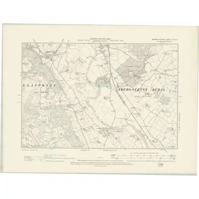 1899 Map of Monmouthshire XII.NE, 1902 Print