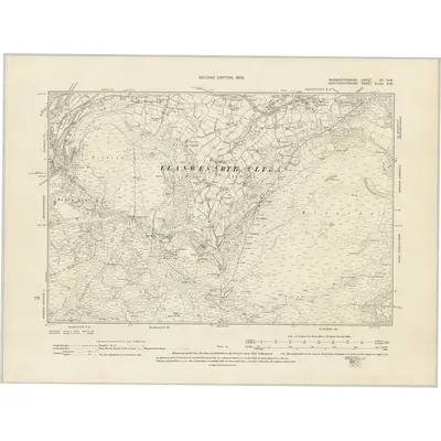 1899 Map of Monmouthshire XII.NW, 1902 Print