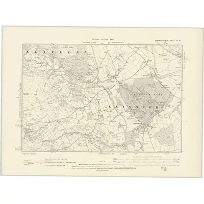 1899 Map of Monmouthshire XII.SE, 1902 Print