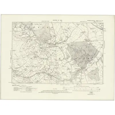 1916 Map of Monmouthshire XII.SE, 1922 Print
