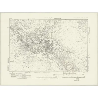 1916 Map of Monmouthshire XII.SW, 1922 Print