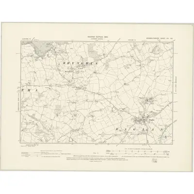 1899 Map of Monmouthshire XIII.SE, 1902 Print