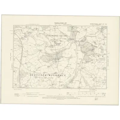 1899 Map of Monmouthshire XIII.SW, 1902 Print