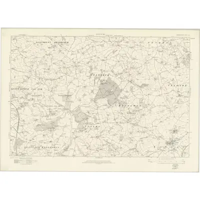 1916 Map of Monmouthshire XIII, 1922 Print