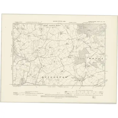 1900 Map of Monmouthshire XIV.NW, 1902 Print