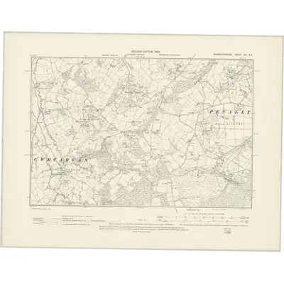 1900 Map of Monmouthshire XIV.SE, 1902 Print