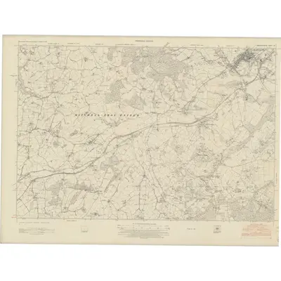 1943 Map of Monmouthshire XIV, 1953 Print