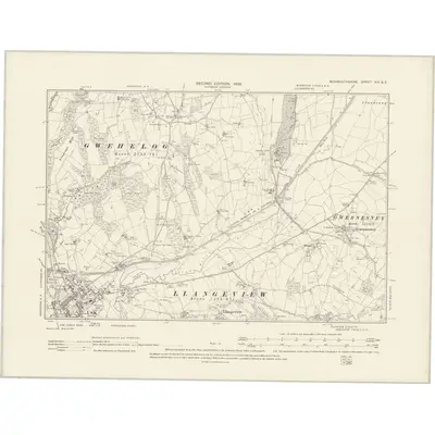 1899 Map of Monmouthshire XIX.SE, 1902 Print