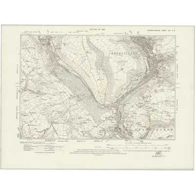 1915 Map of Monmouthshire XVII.SE, 1922 Print