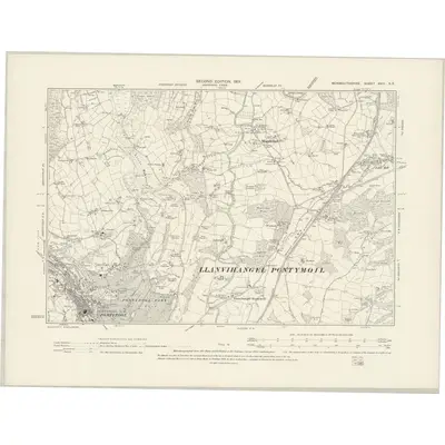 1899 Map of Monmouthshire XVIII.SE, 1901 Print