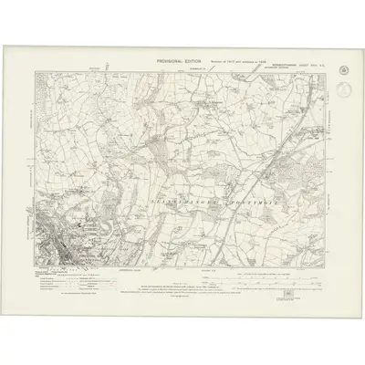 1938 Map of Monmouthshire XVIII.SE, 1943 Print