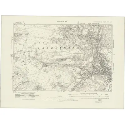 1917 Map of Monmouthshire XVIII.SW, 1922 Print