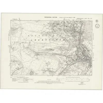 1938 Map of Monmouthshire XVIII.SW, 1943 Print