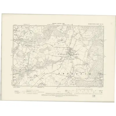 1900 Map of Monmouthshire XX.NE, 1902 Print