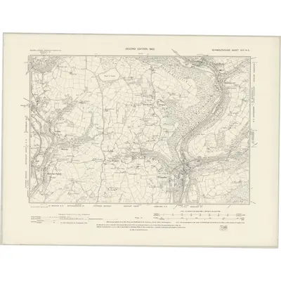 1899 Map of Monmouthshire XXII.NE, 1902 Print