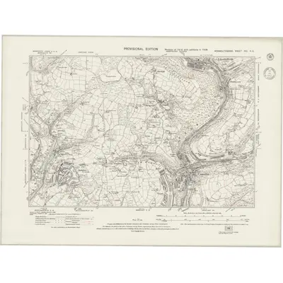 1938 Map of Monmouthshire XXII.NE, 1943 Print