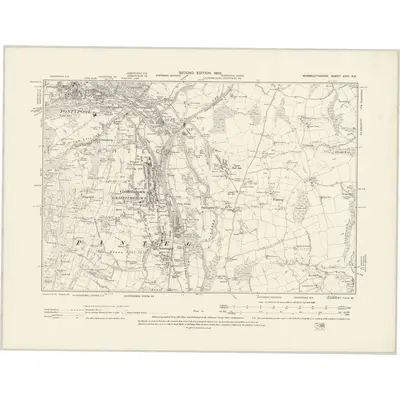 1900 Map of Monmouthshire XXIII.NE, 1902 Print