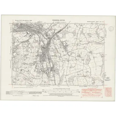 1938 Map of Monmouthshire XXIII.NE, 1947 Print