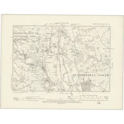 1899 Map of Monmouthshire XXIII.SE, 1902 Print