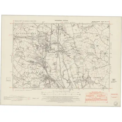 1948 Map of Monmouthshire XXIII.SE, 1954 Print