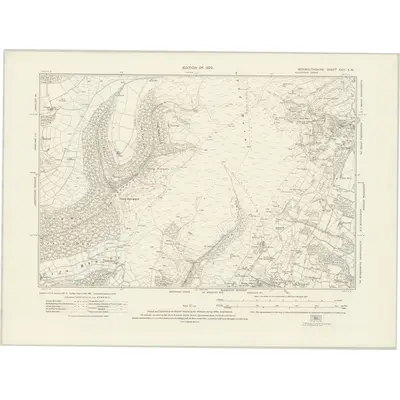 1916 Map of Monmouthshire XXIII.SW, 1922 Print