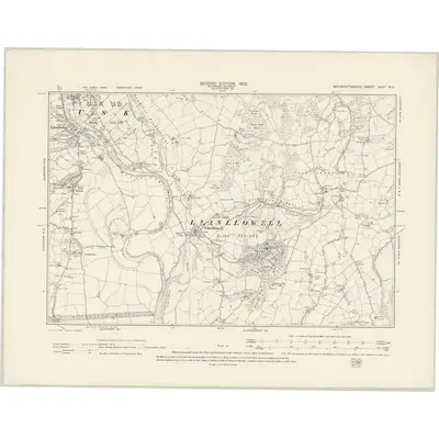 1899 Map of Monmouthshire XXIV.NE, 1902 Print