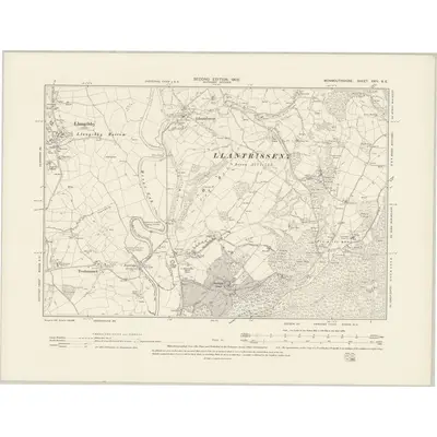 1899 Map of Monmouthshire XXIV.SE, 1902 Print